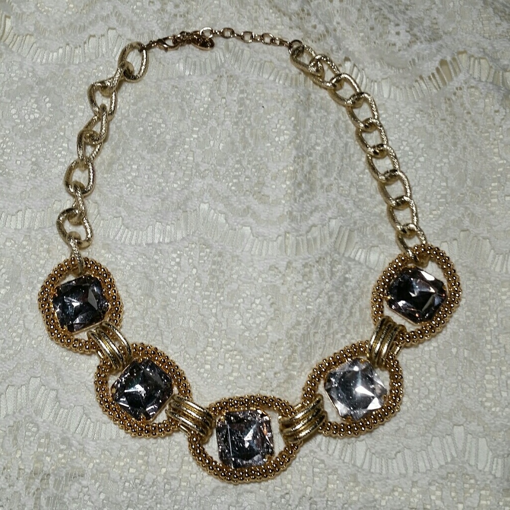 Gatsby Inspired Gold Statement Evening Necklace